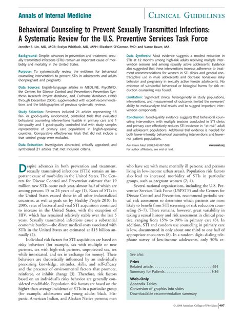 Systematic Review on the Status of Sexually Transmitted Infections (STI.